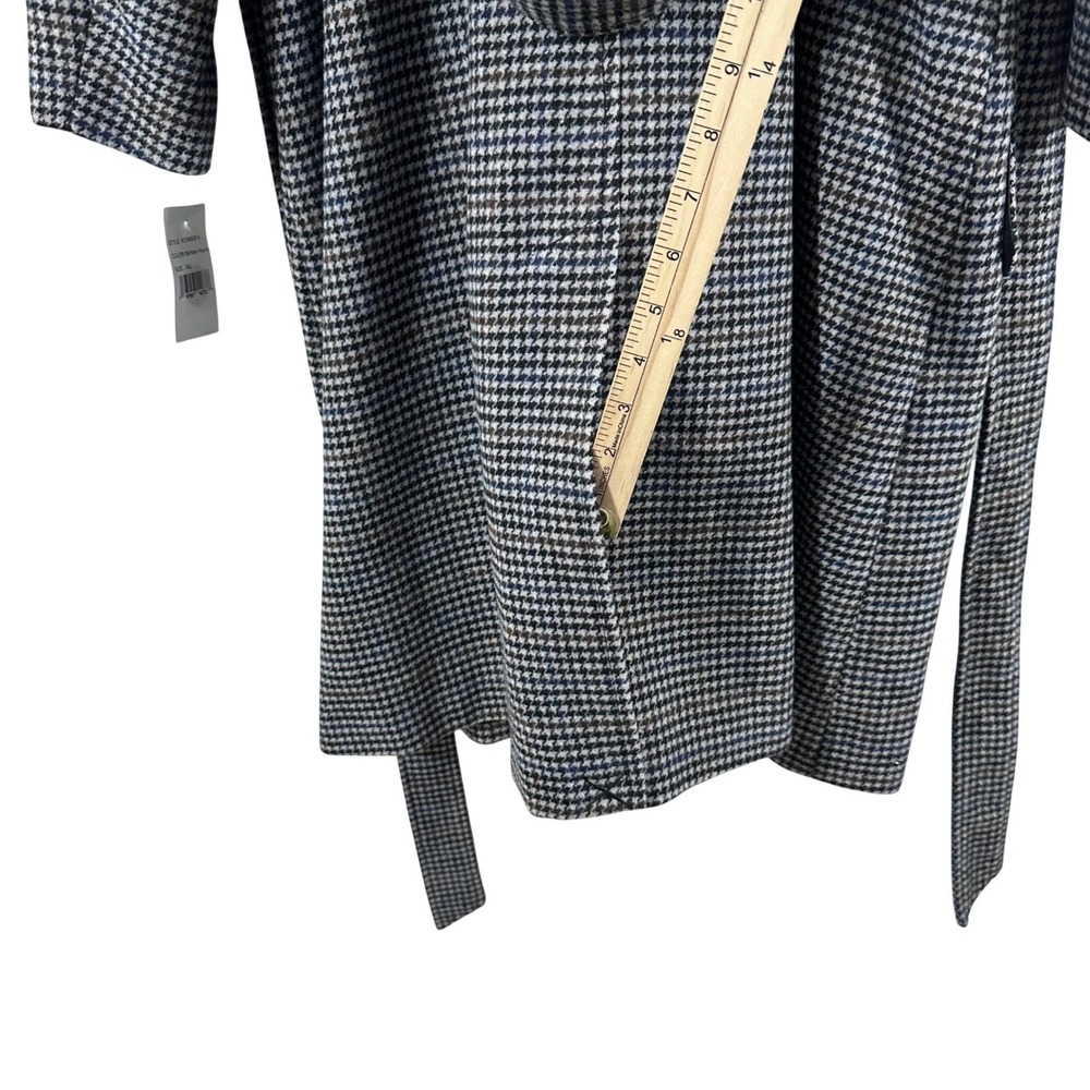 BCBGeneration Women's Peacoat Long Houndstooth Belted Wool Blend Size XXL‎ - Picture 11 of 16